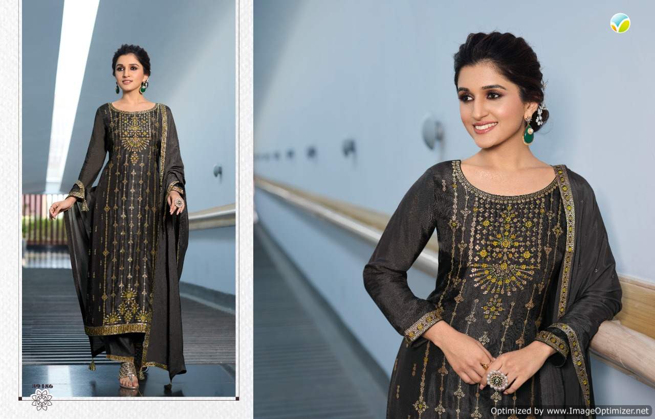 Vinay Tumbaa Zari Fancy Festive Wear Jacquard Kurti With Bottom And Dupatta Collection